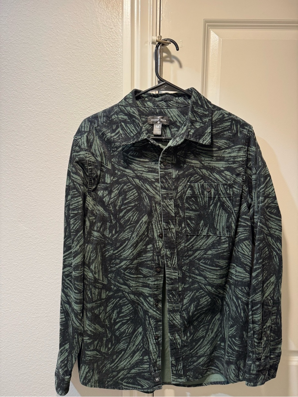 Goodfellow & Co Men's Black and Green Patterned corduroy Shirt Jacket